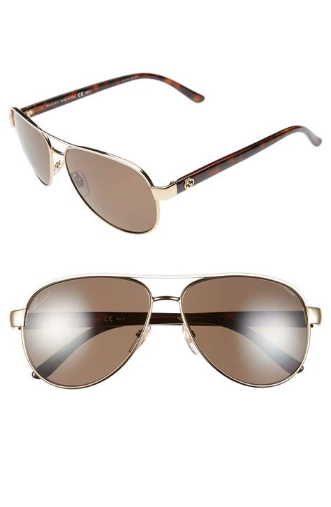 gucci women's acetate sunglasses|Gucci 58mm polarized aviator sunglasses.